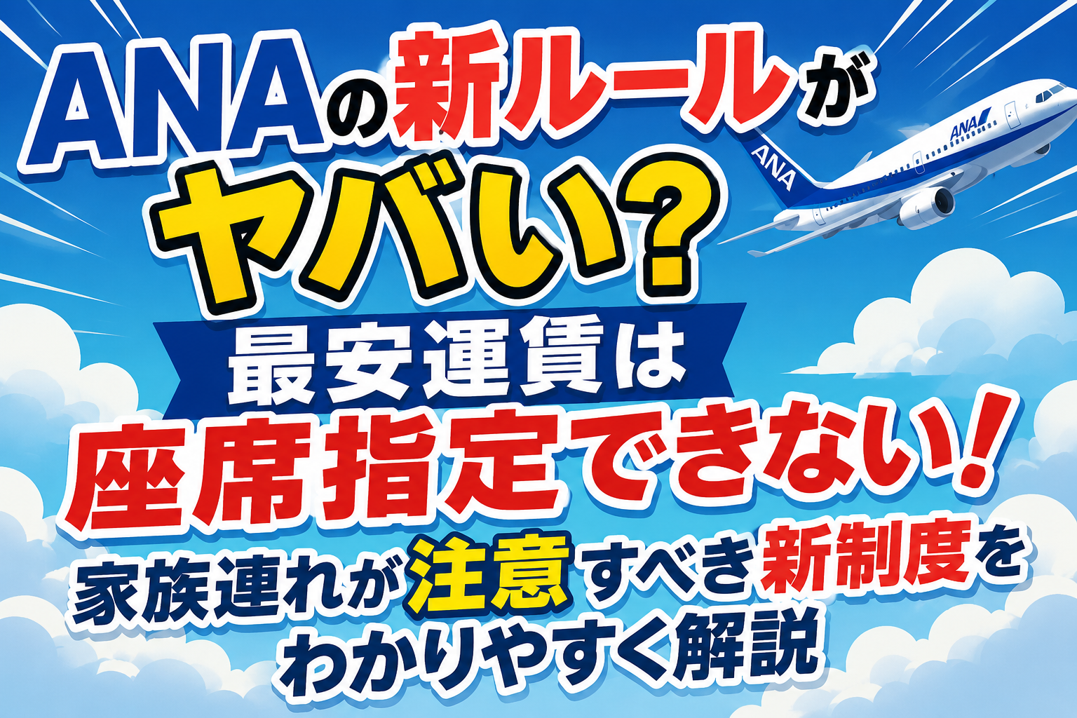 ANAの新ルールがヤバい？最安運賃は座席指定できない！家族連れが注意すべき新制度をわかりやすく解説