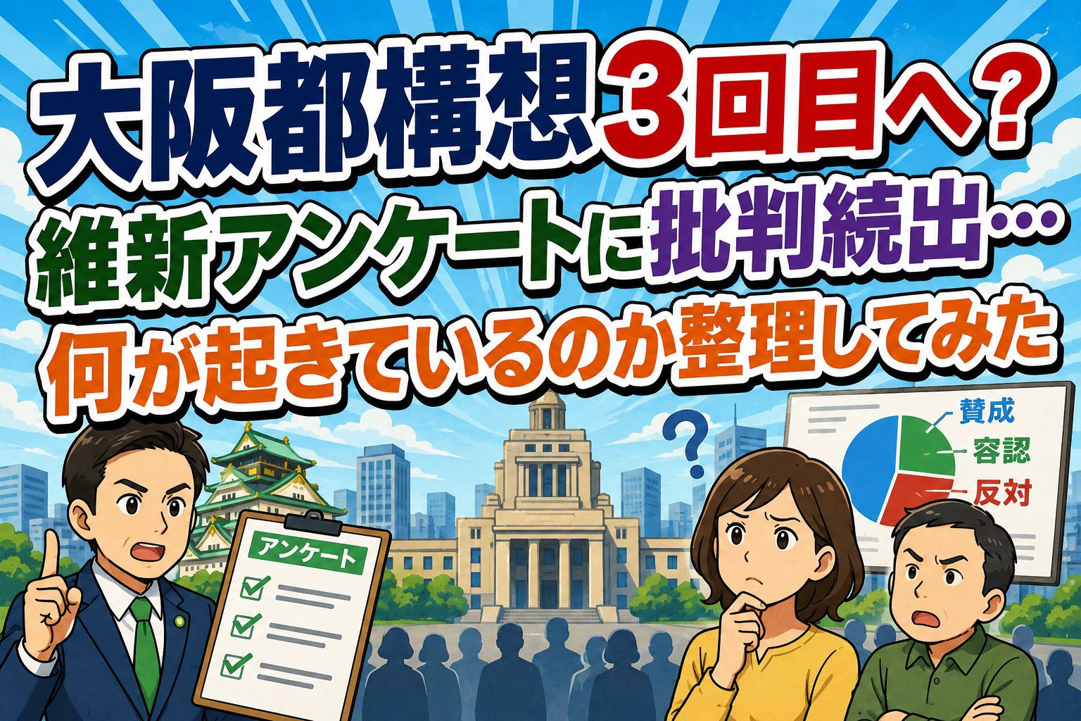 大阪都構想3回目へ？維新アンケートに批判続出…何が起きているのか整理してみた