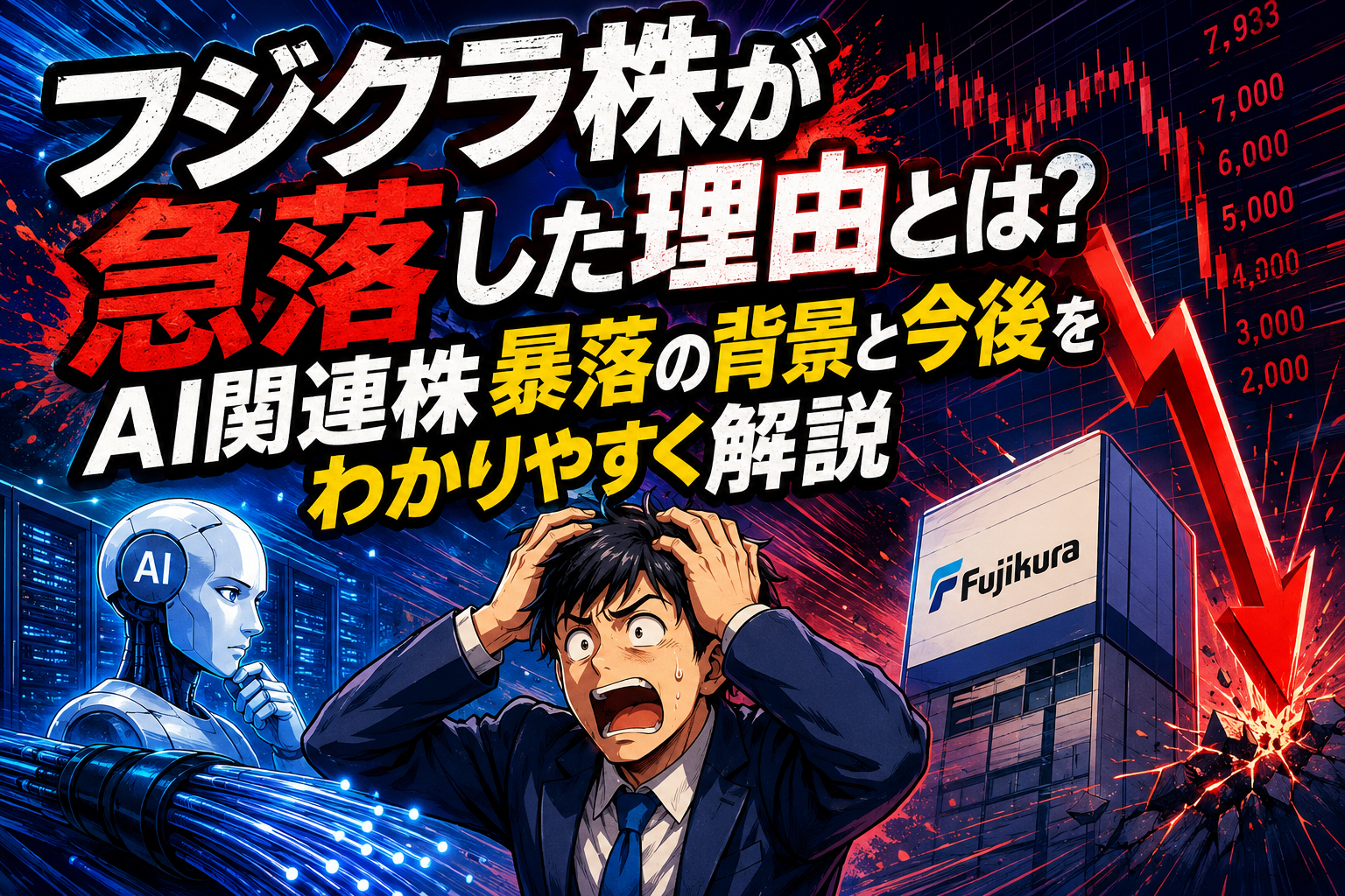 フジクラ株が急落した理由とは？AI関連株暴落の背景と今後をわかりやすく解説