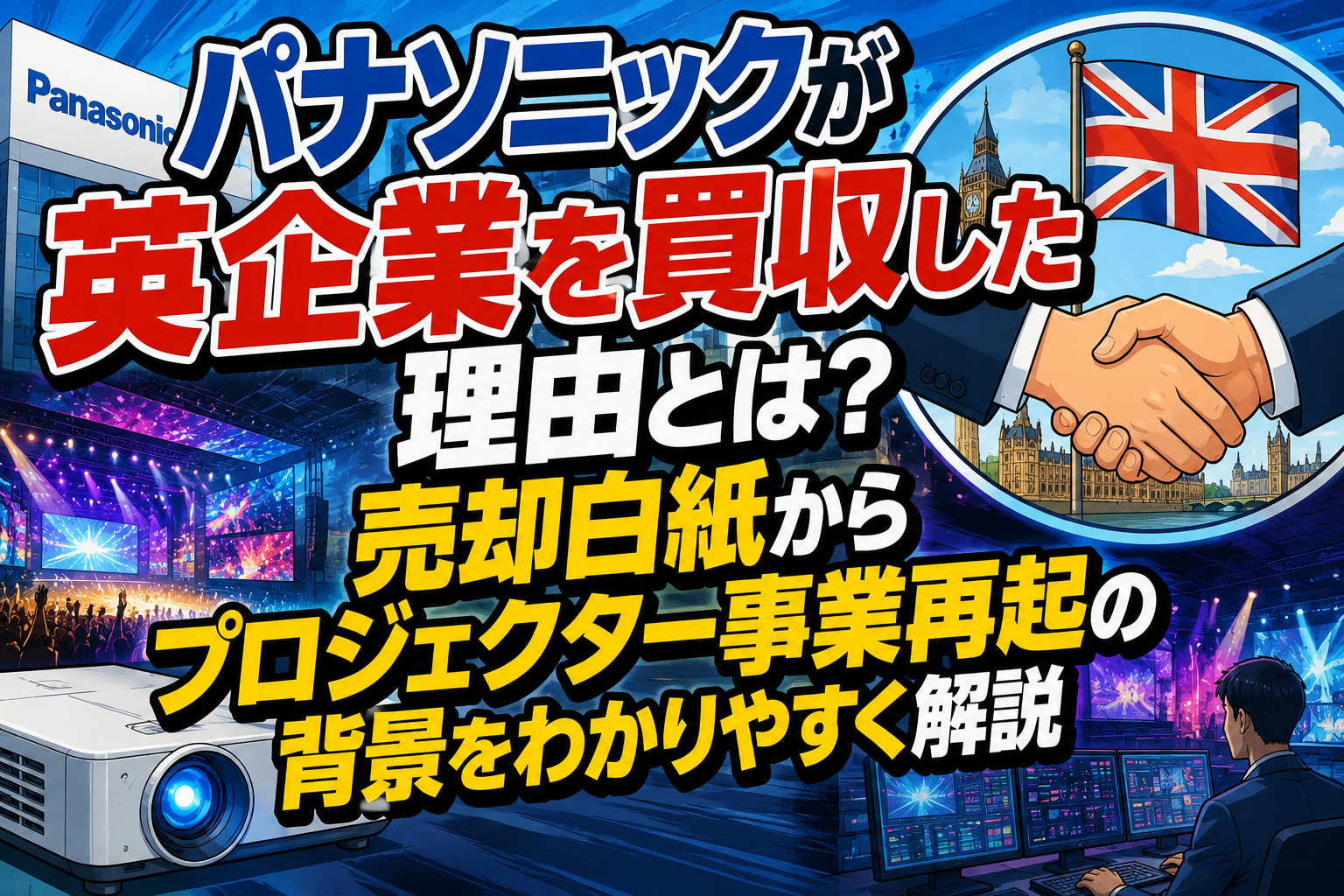 パナソニックが英企業を買収した理由とは？売却白紙からプロジェクター事業再起の背景をわかりやすく解説