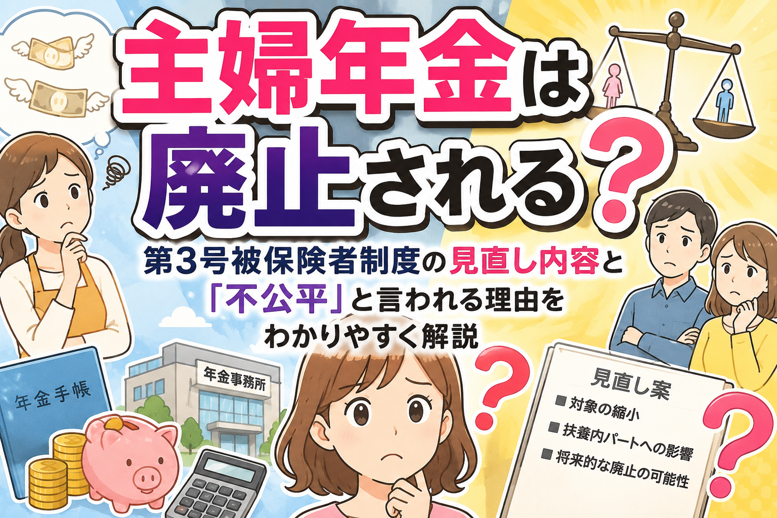 主婦年金は廃止される？第3号被保険者制度の見直し内容と「不公平」と言われる理由をわかりやすく解説