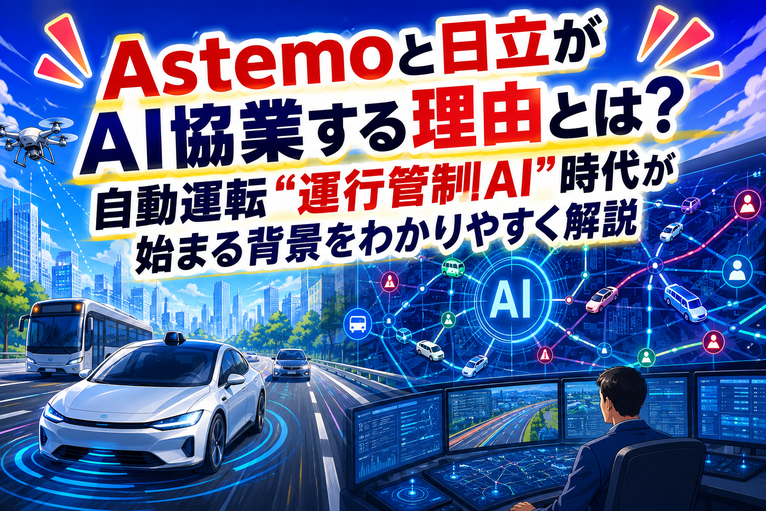Astemoと日立がAI協業する理由とは？自動運転“運行管制AI”時代が始まる背景をわかりやすく解説