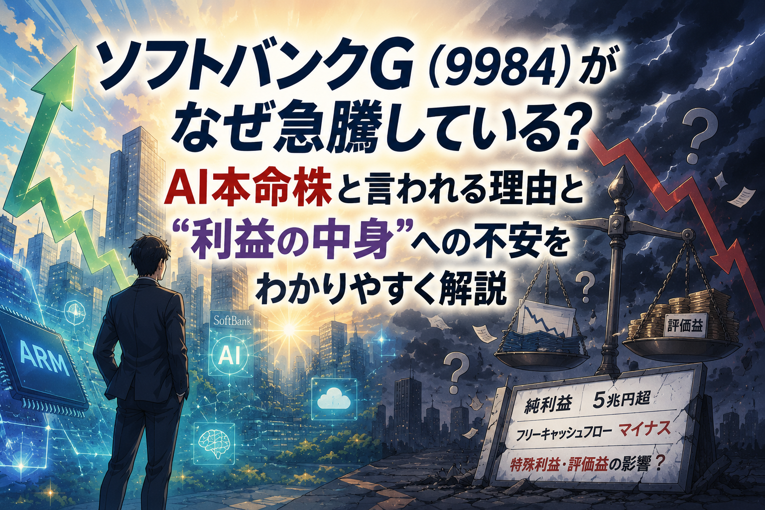 ソフトバンクG（9984）はなぜ急騰している？AI本命株と言われる理由と“利益の中身”への不安をわかりやすく解説