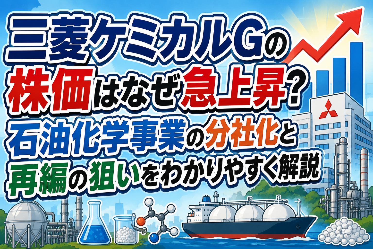 三菱ケミカルGの株価はなぜ急上昇？石油化学事業の分社化と再編の狙いをわかりやすく解説