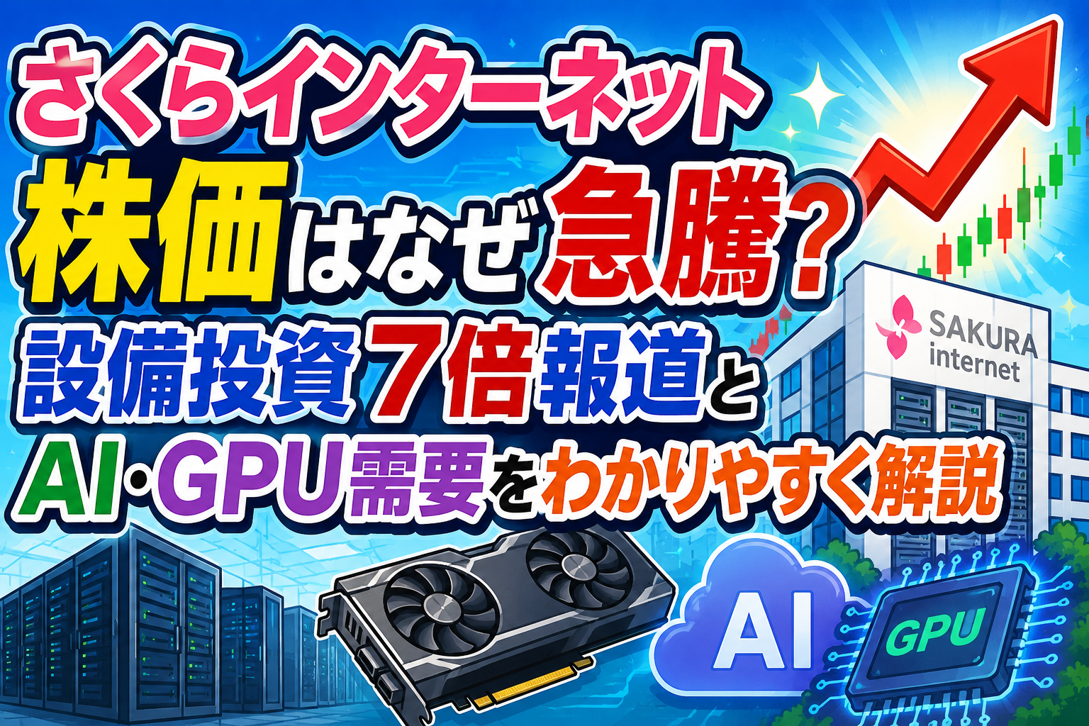 さくらインターネット株価はなぜ急騰？設備投資7倍報道とAI・GPU需要をわかりやすく解説