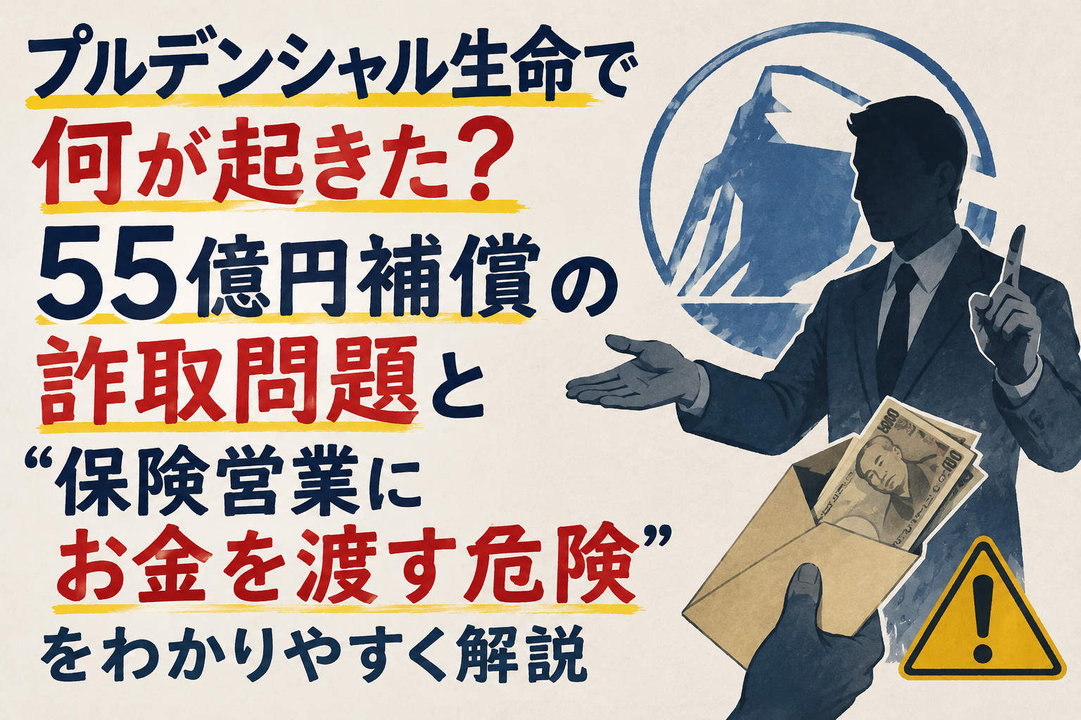 プルデンシャル生命で何が起きた？55億円補償の詐取問題と“保険営業にお金を渡す危険”をわかりやすく解説