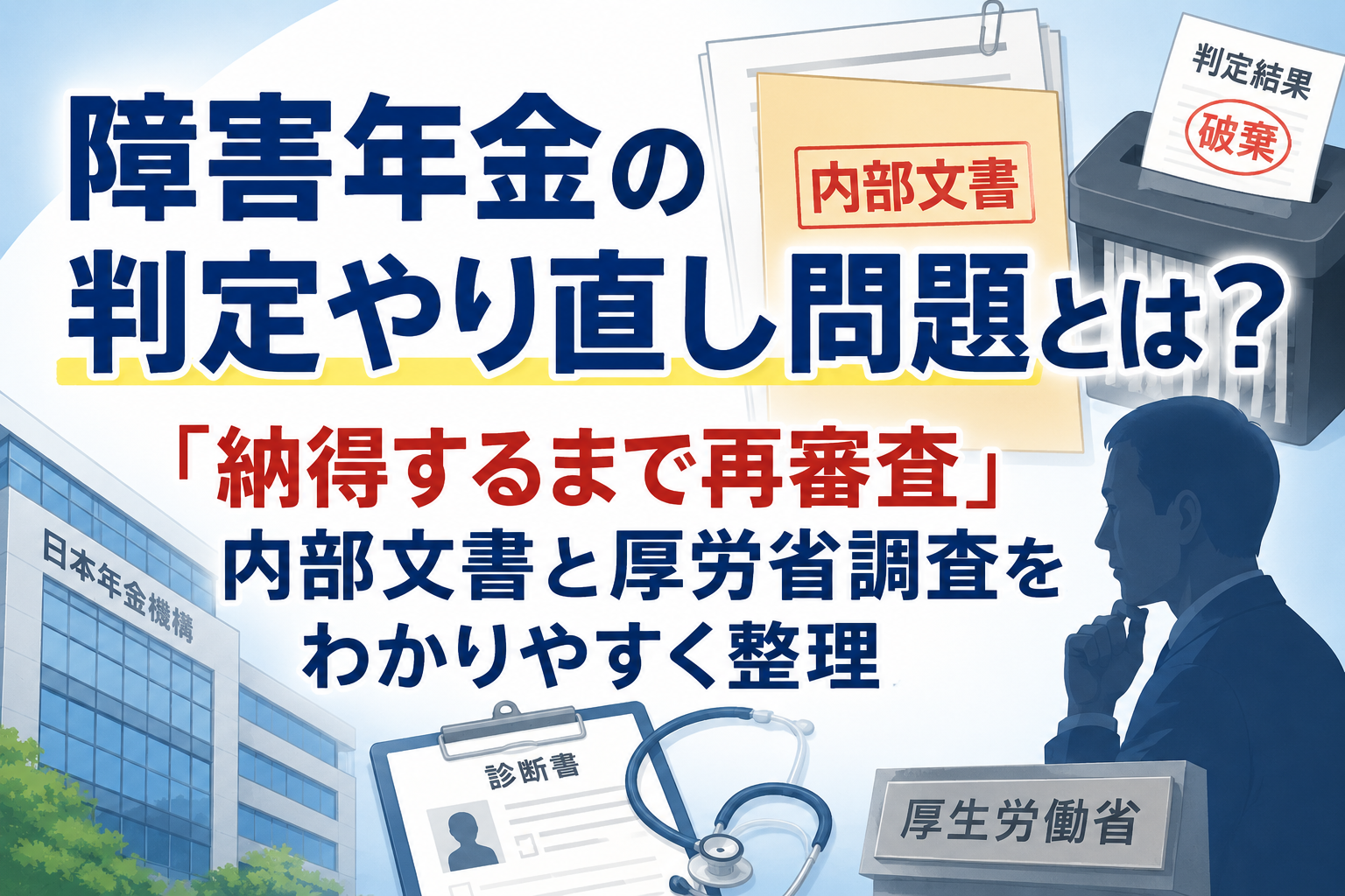 障害年金の判定やり直し問題とは？「納得するまで再審査」内部文書と厚労省調査をわかりやすく整理
