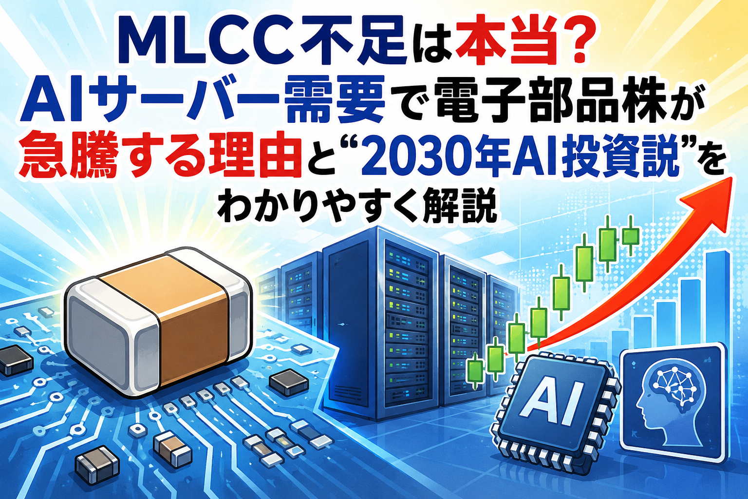 MLCC不足は本当？AIサーバー需要で電子部品株が急騰する理由と“2030年AI投資説”をわかりやすく解説
