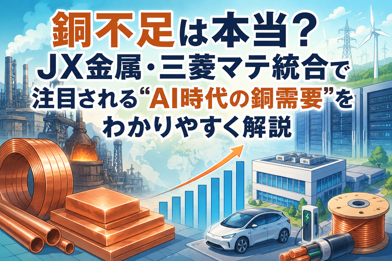 銅不足は本当？JX金属・三菱マテ統合で注目される“AI時代の銅需要”をわかりやすく解説