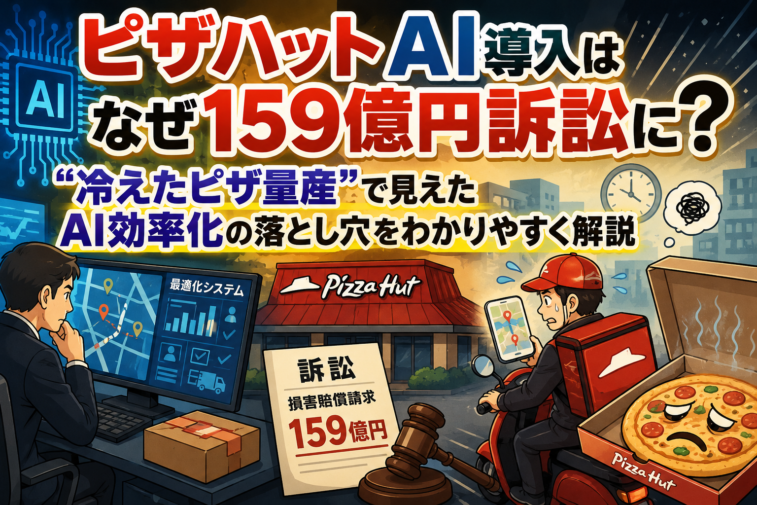 ピザハットAI導入はなぜ159億円訴訟に？“冷えたピザ量産”で見えたAI効率化の落とし穴をわかりやすく解説